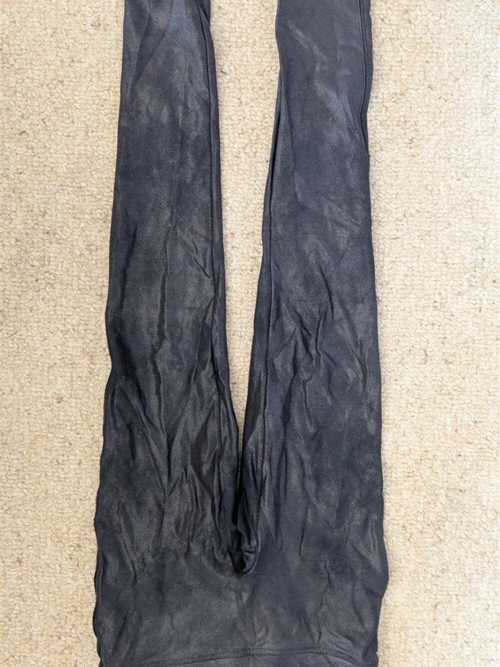Spanx Faux Leather Leggings Black Size M High Waist Shaping